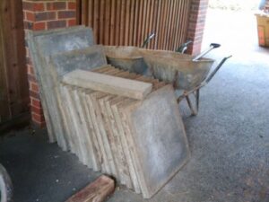 Paving stones kept for side path