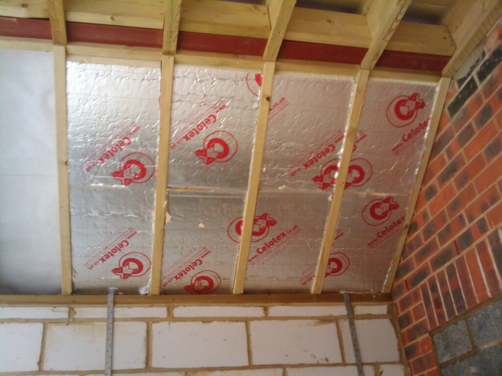 Roof insulation in place