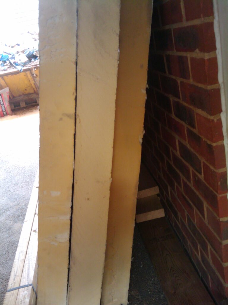 Insulation board which goes in the roof between the rafters
