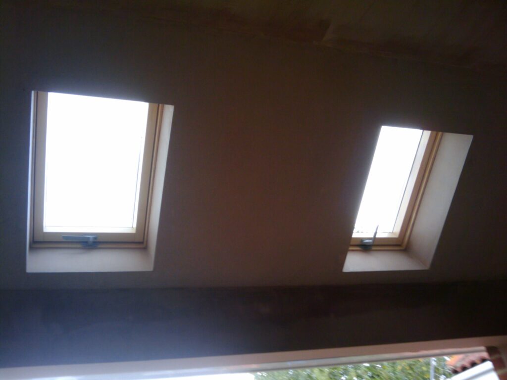 Roof lights plastered