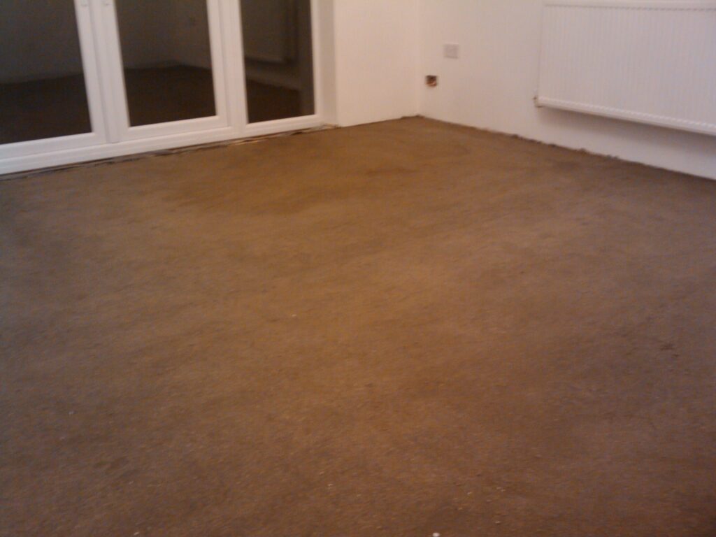 Screeded living room floor