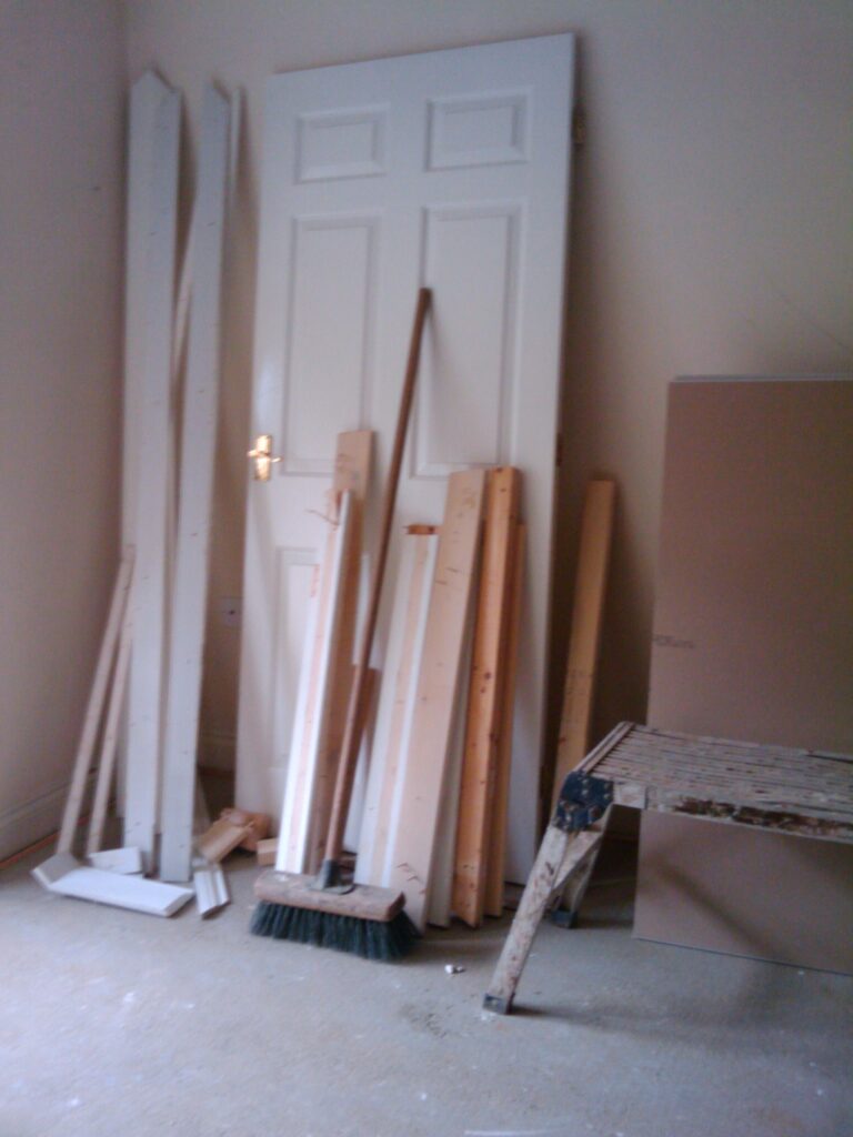 Old door and skirting