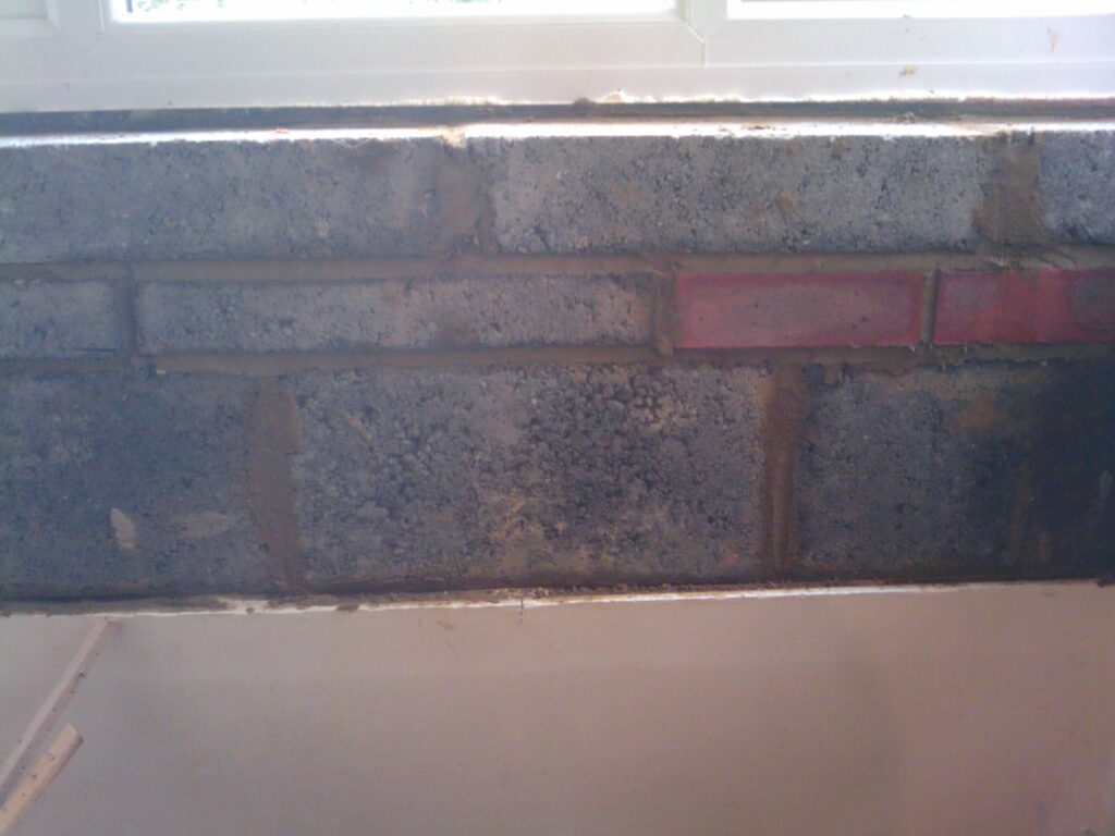 brickwork below the new window
