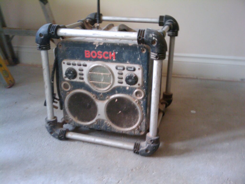A builder's radio