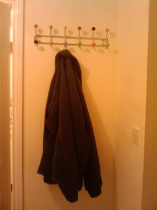 Coat pegs in the lobby (was the kitchen)