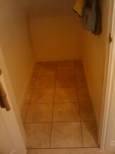 Cupboard under stairs done first