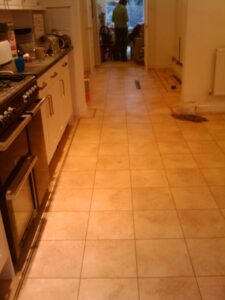 Kitchen and library / playroom tiled