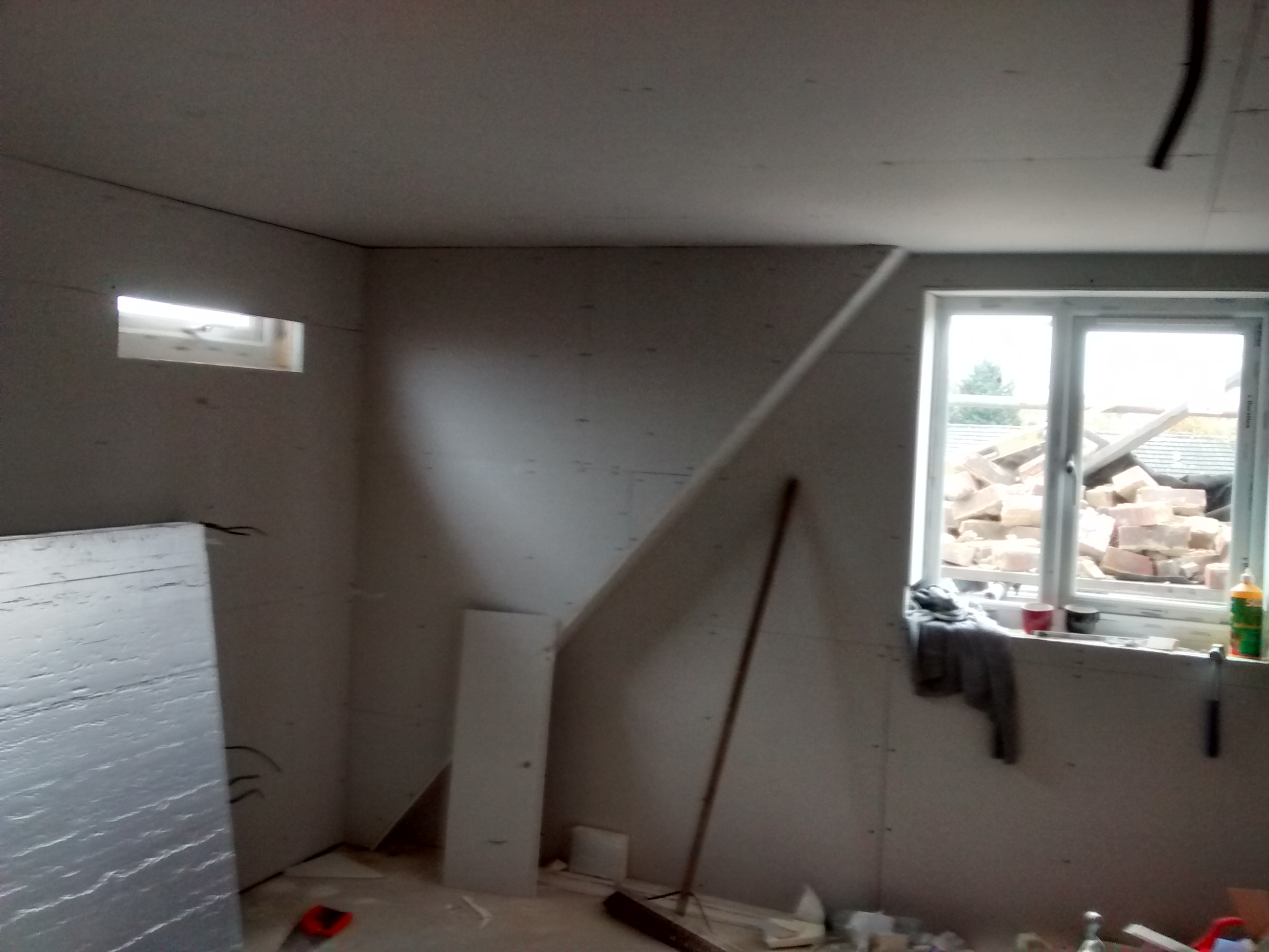 plaster board goes up