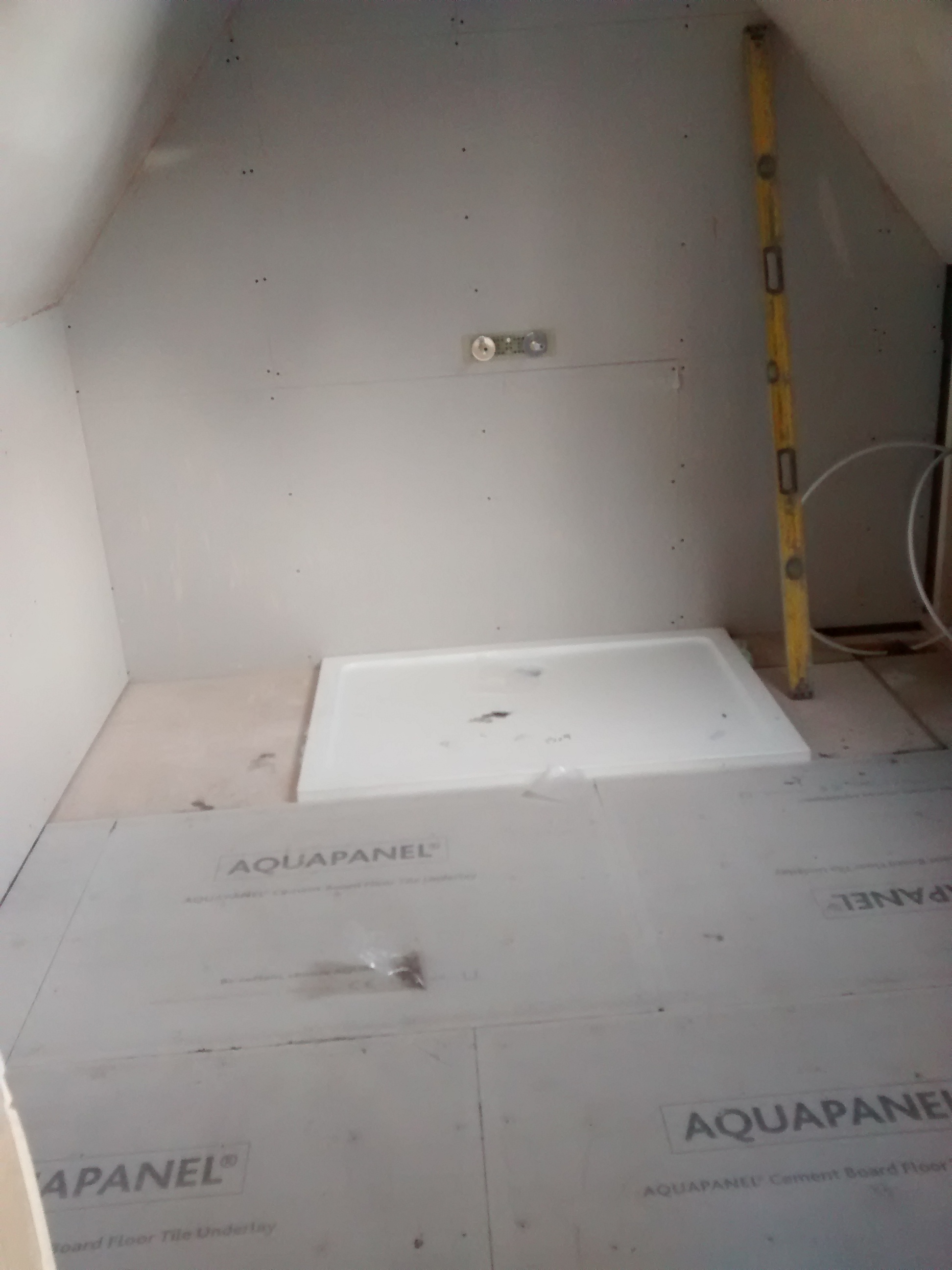 shower tray installed
