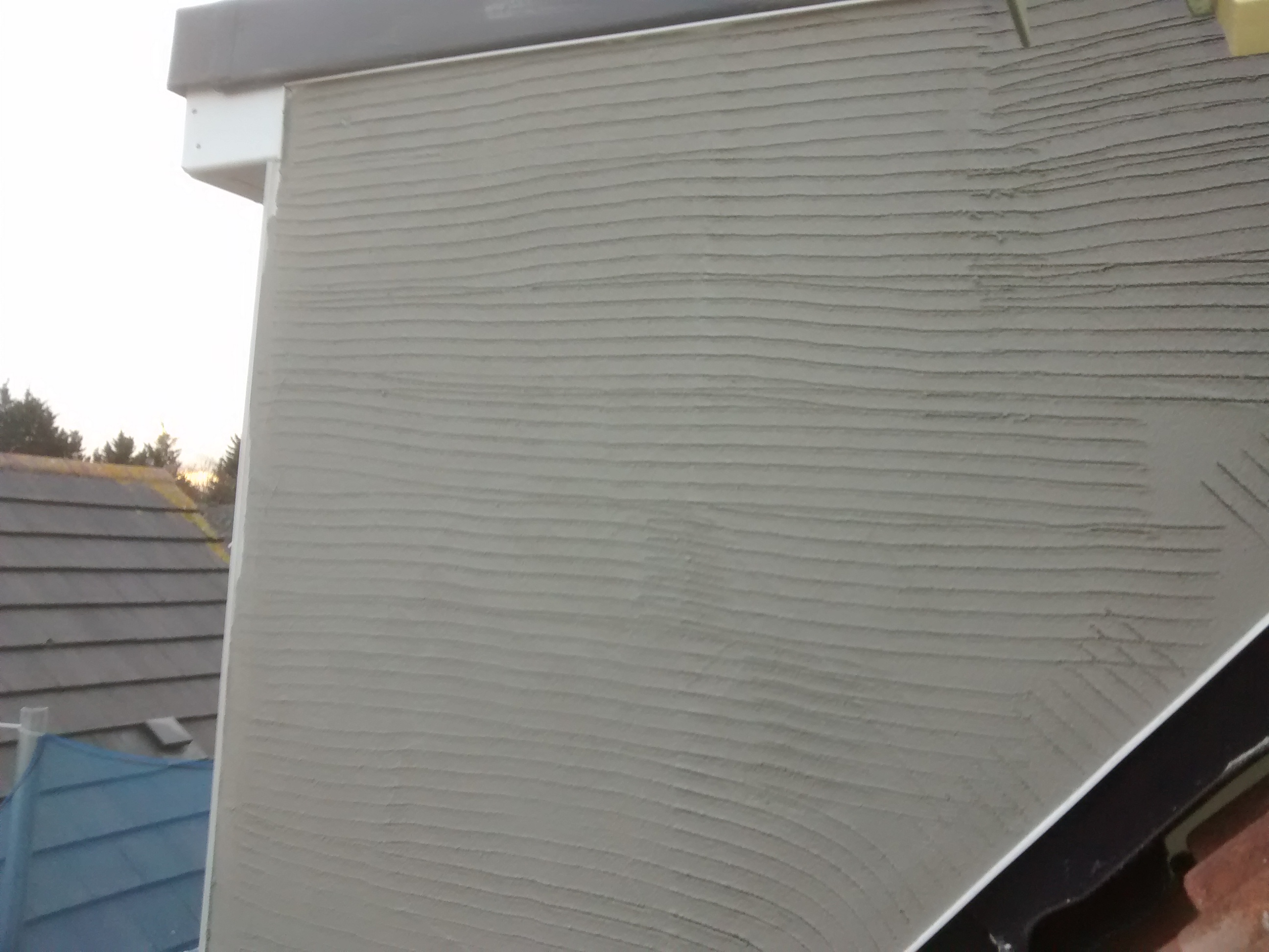 dormer rendered - first coat