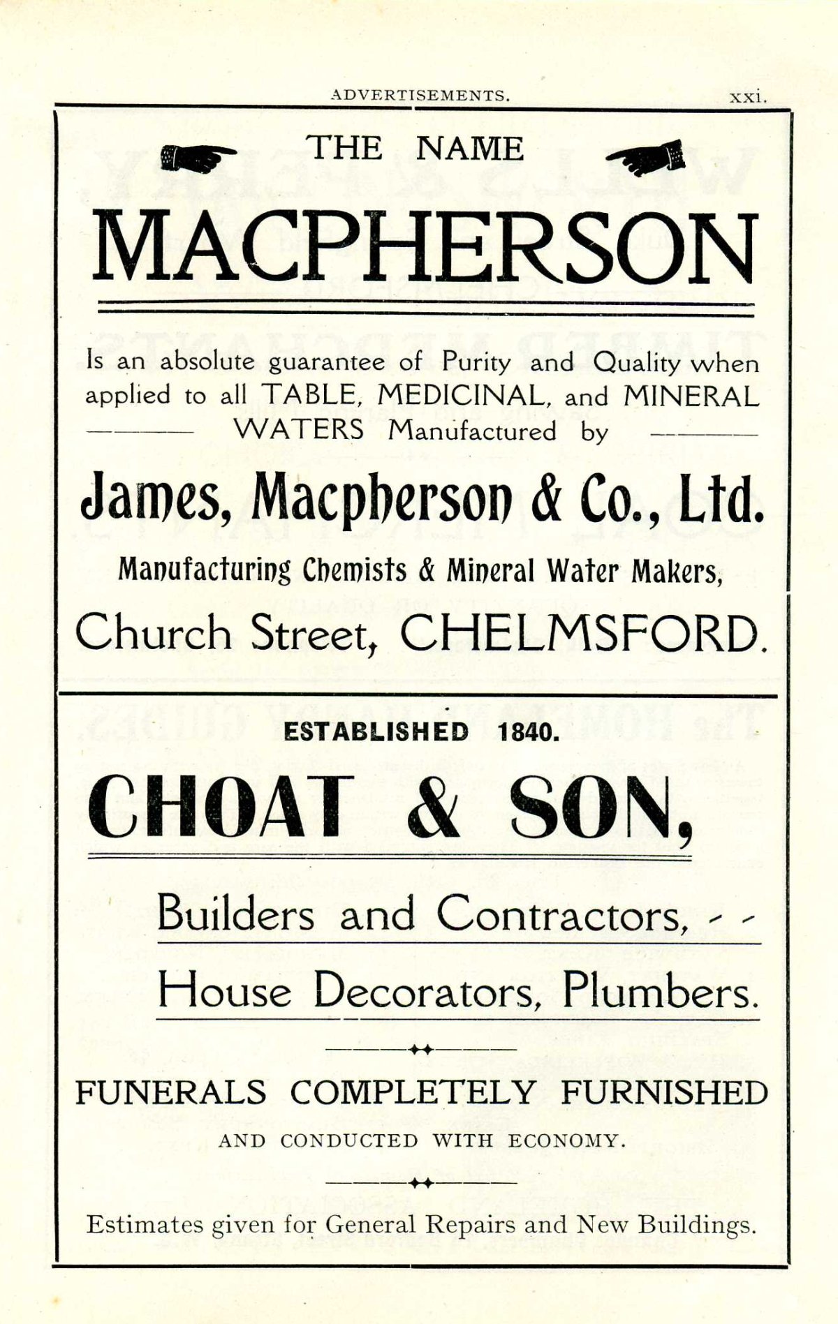 MacPherson advert 1909